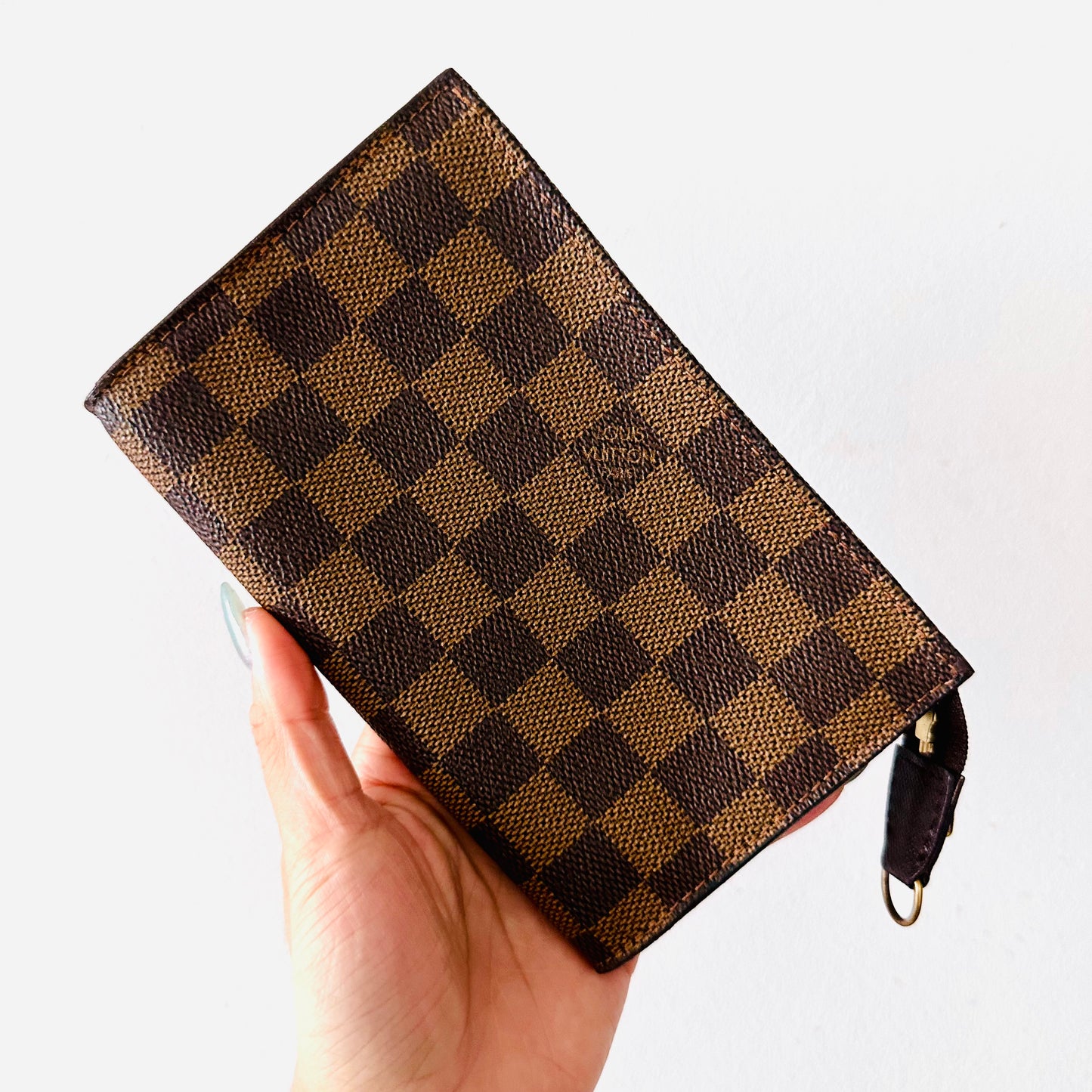 Louis Vuitton LV Damier Ebene DE Monogram Logo GHW Toiletry Pouch