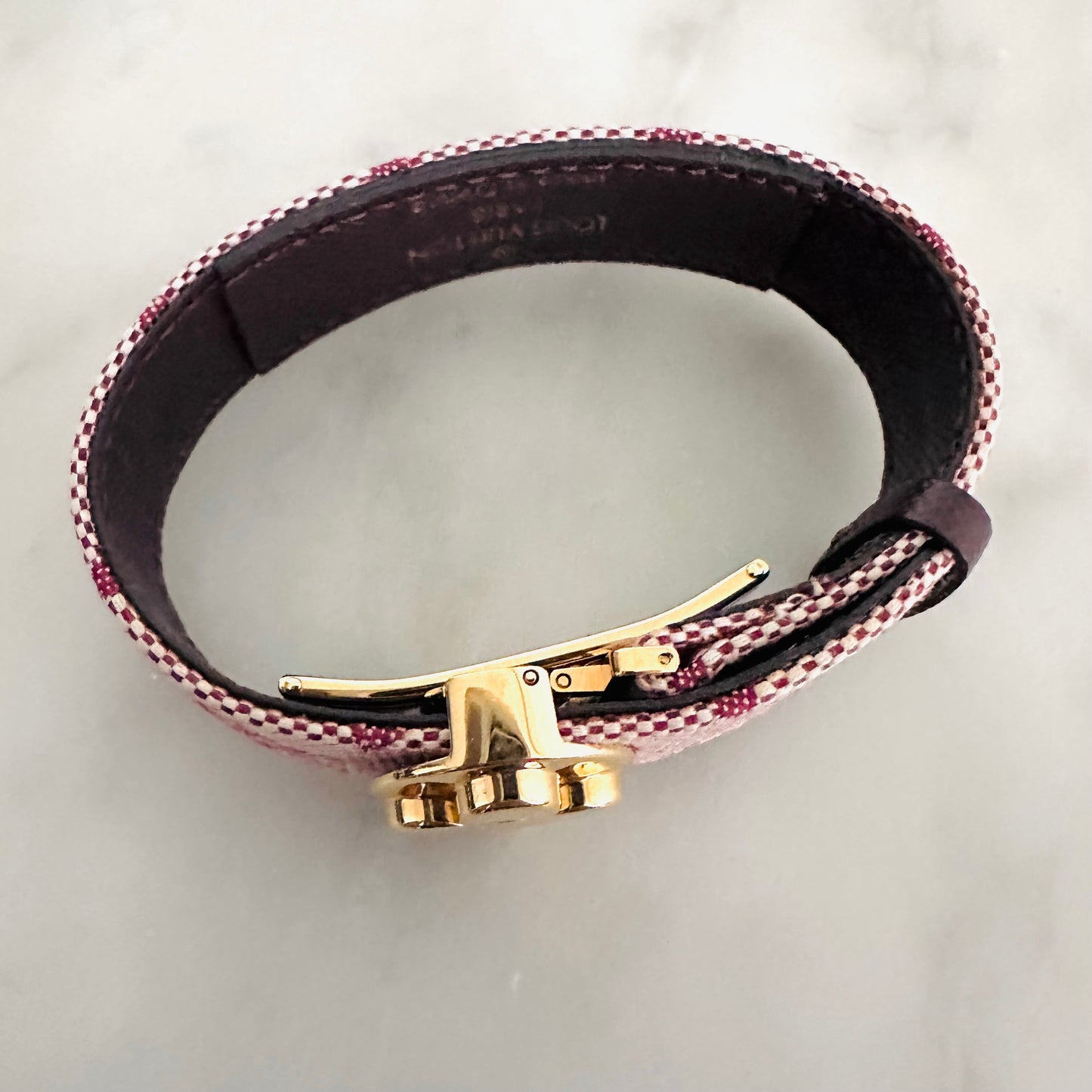 Louis Vuitton LV Pink GHW Good Luck Mini Lin Monogram Logo Bracelet