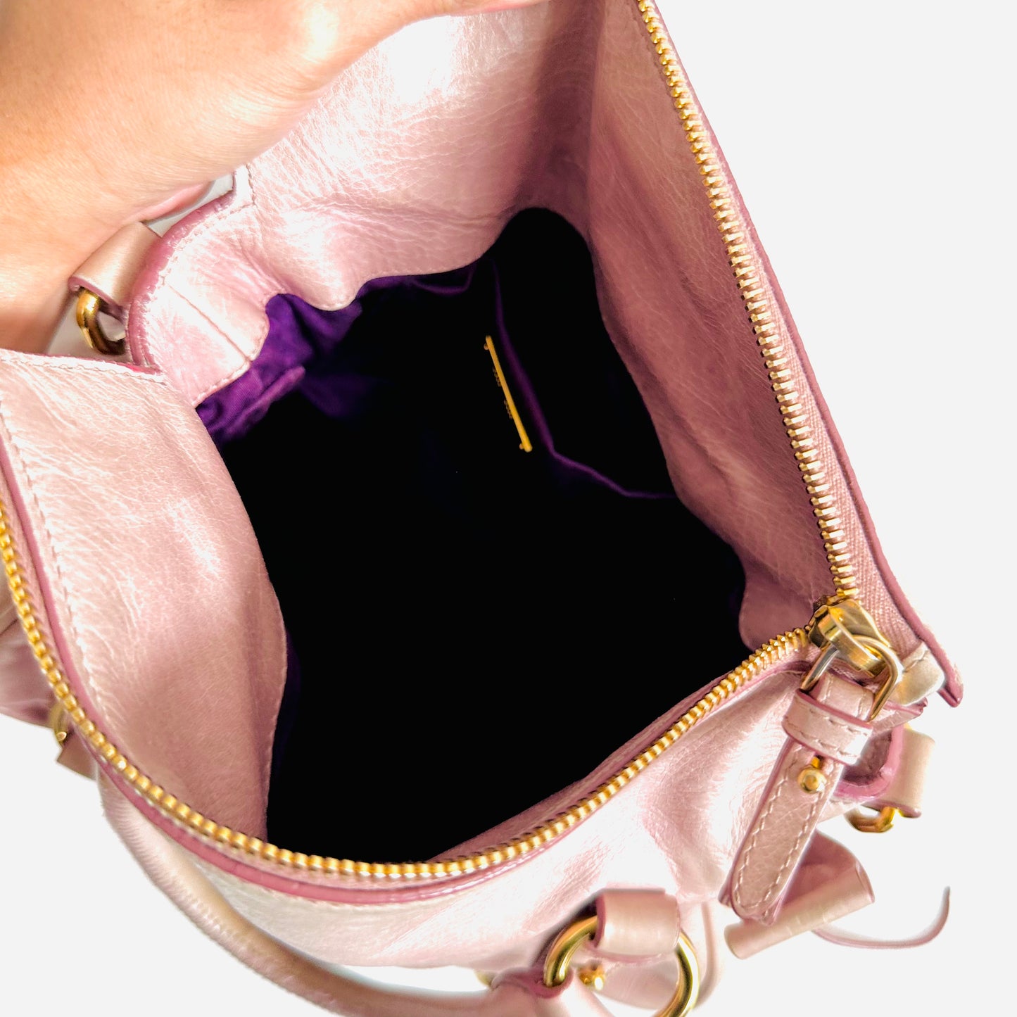 Miu Miu Mauve Pink Bow GHW Vitello Lux Small Classic Logo 2-Way Shopper Shoulder Sling Tote Bag