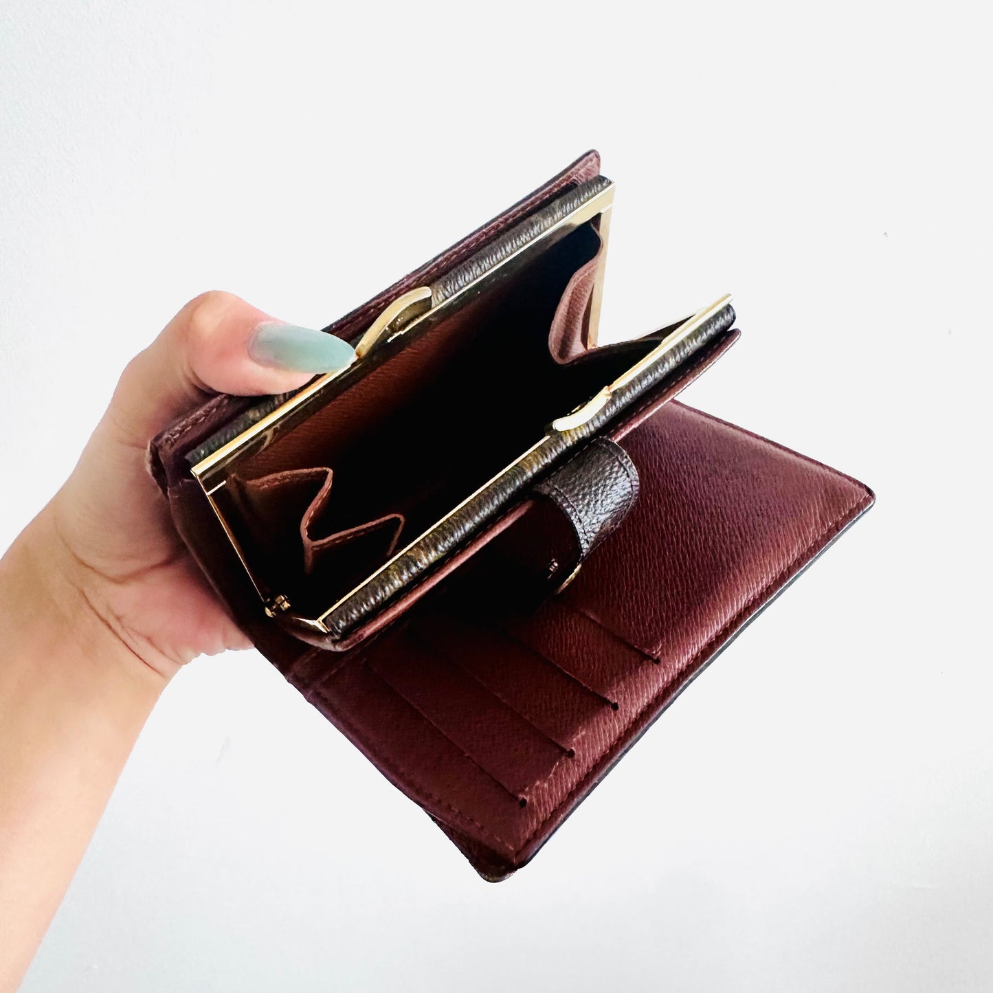 Louis Vuitton LV Porte Monnaie Monogram Logo GHW Compact Flap Bifold Wallet