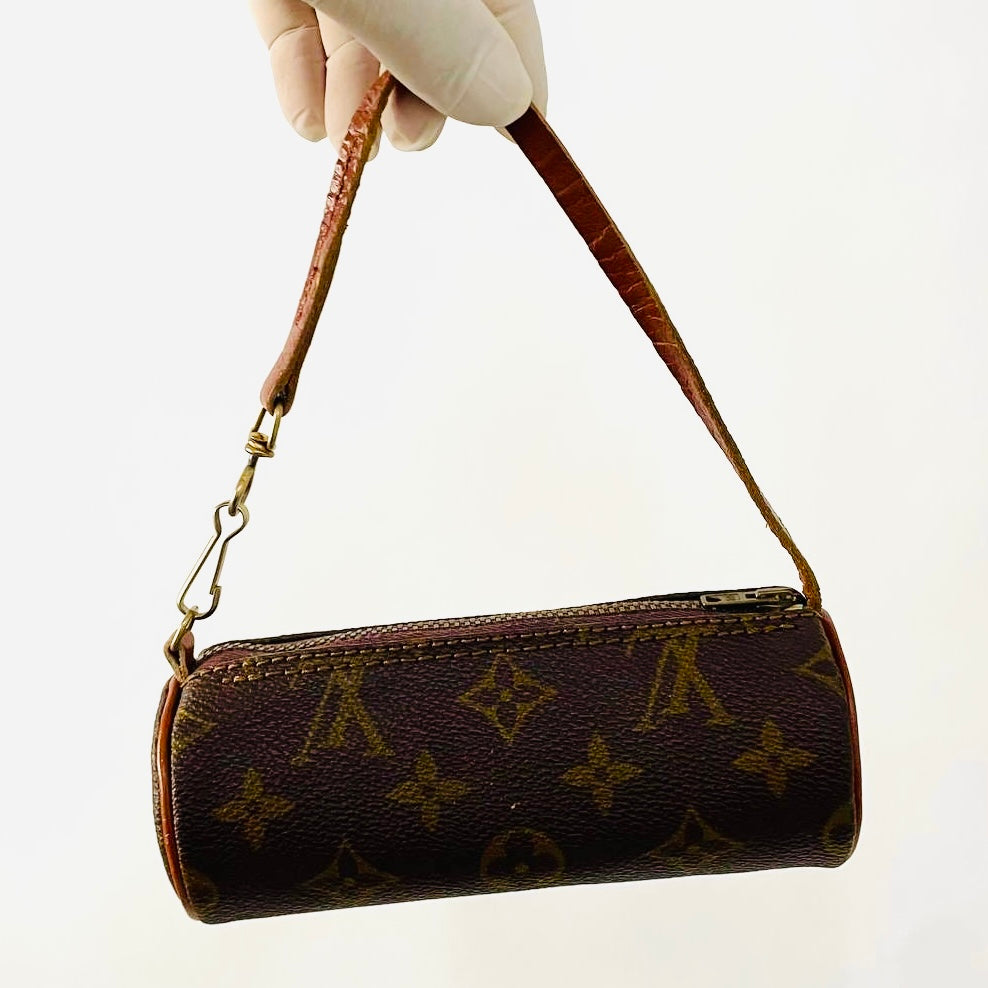 Louis Vuitton LV Papillon Monogram Logo GHW Roller Pochette Accessories Accessoires Shoulder Bag