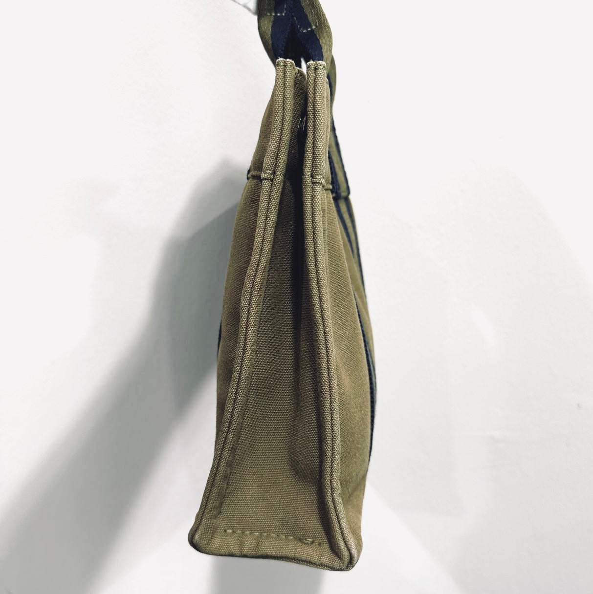 Hermes Khaki Taupe Herline Fourre Fool Toile PM Structured Shopper Tote Bag