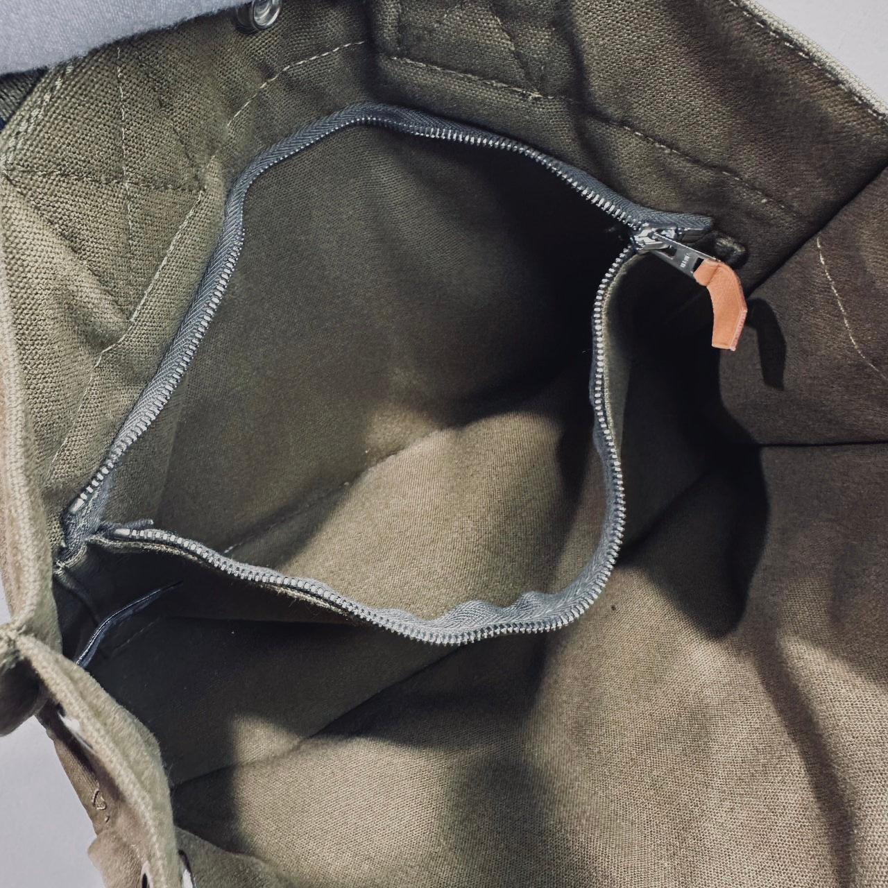 Hermes Khaki Taupe Herline Fourre Fool Toile PM Structured Shopper Tote Bag