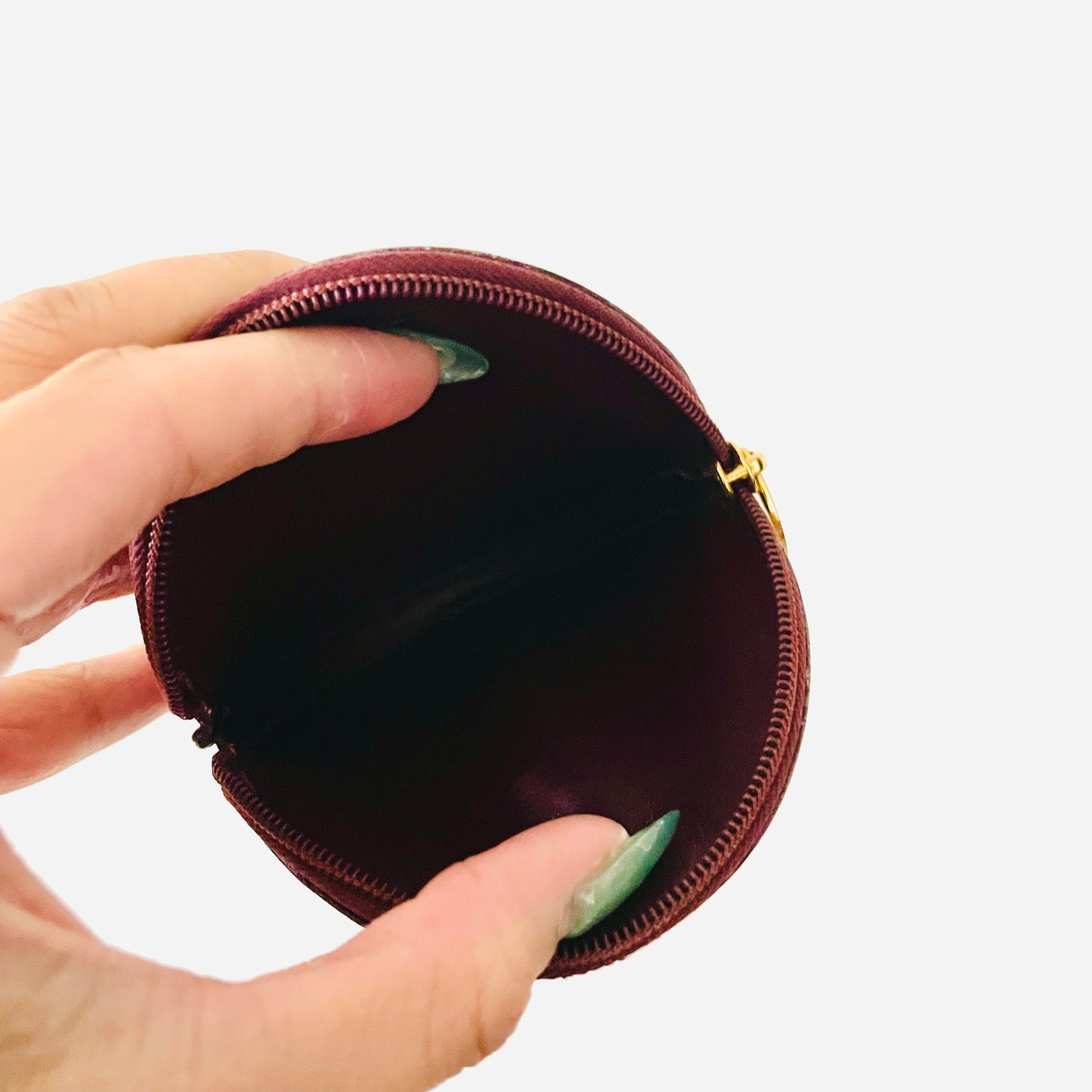 Cartier Must / Mast de Cartier Maroon Burgundy GHW Smooth Leather Round Coin Purse