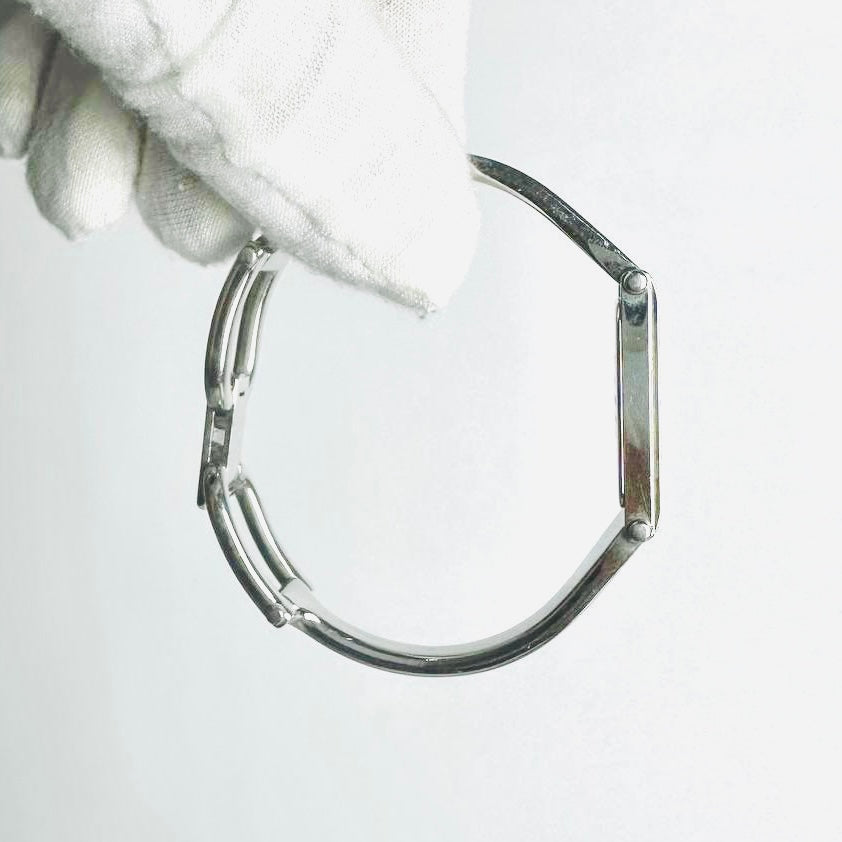 Gucci Blue MOP Mother Of Pearl Rectangular Dial Stainless Steel Bracelet Bangle 12MM 1500L Watch
