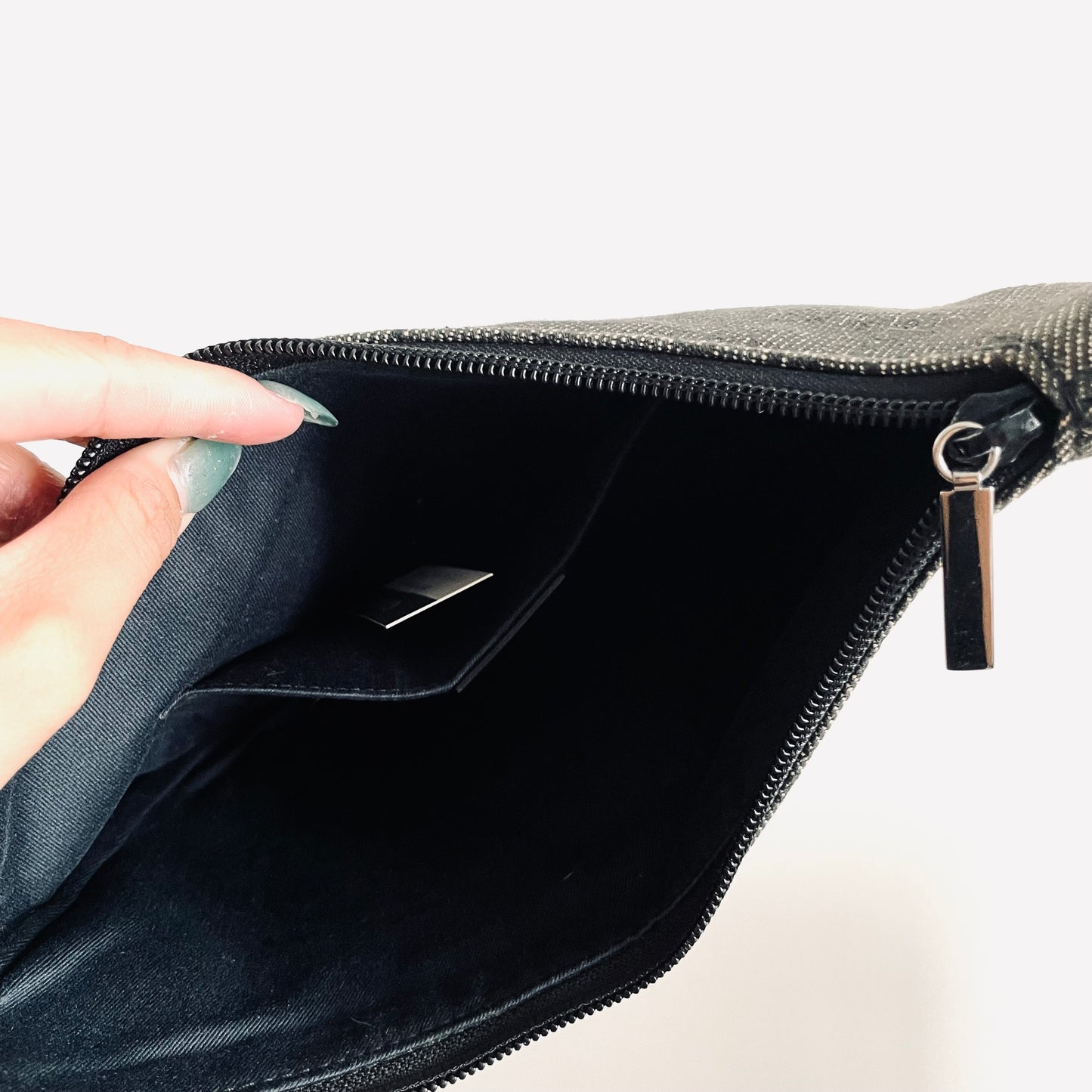 Gucci Black GG Monogram Logo Small Hobo Pochette Baguette Shoulder Bag