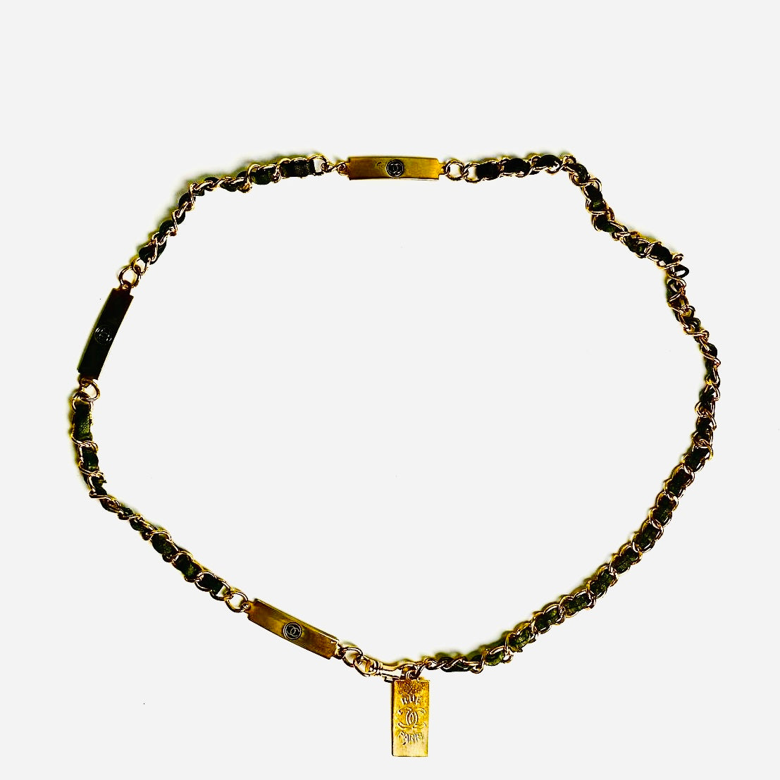 Chanel CC Black GHW Gold Giant Multiple Monogram Logo Iconic Chain Leather Charms Vintage Waist Belt