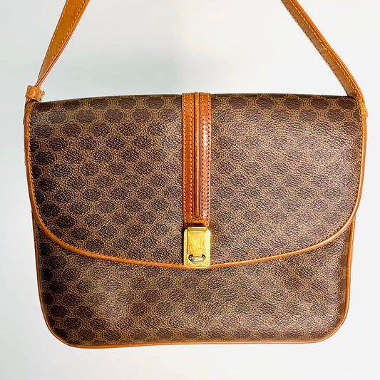 Celine Triomphe Monogram Logo GHW Flap Shoulder Sling Bag
