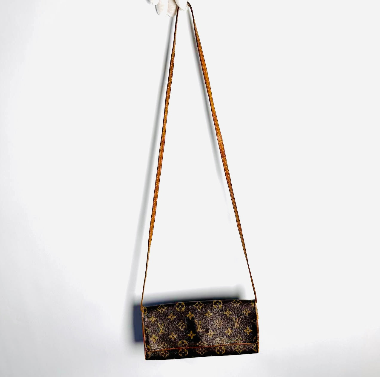 Louis Vuitton LV Pochette Twin GM Monogram Logo GHW Shoulder Sling Bag Pouch Clutch