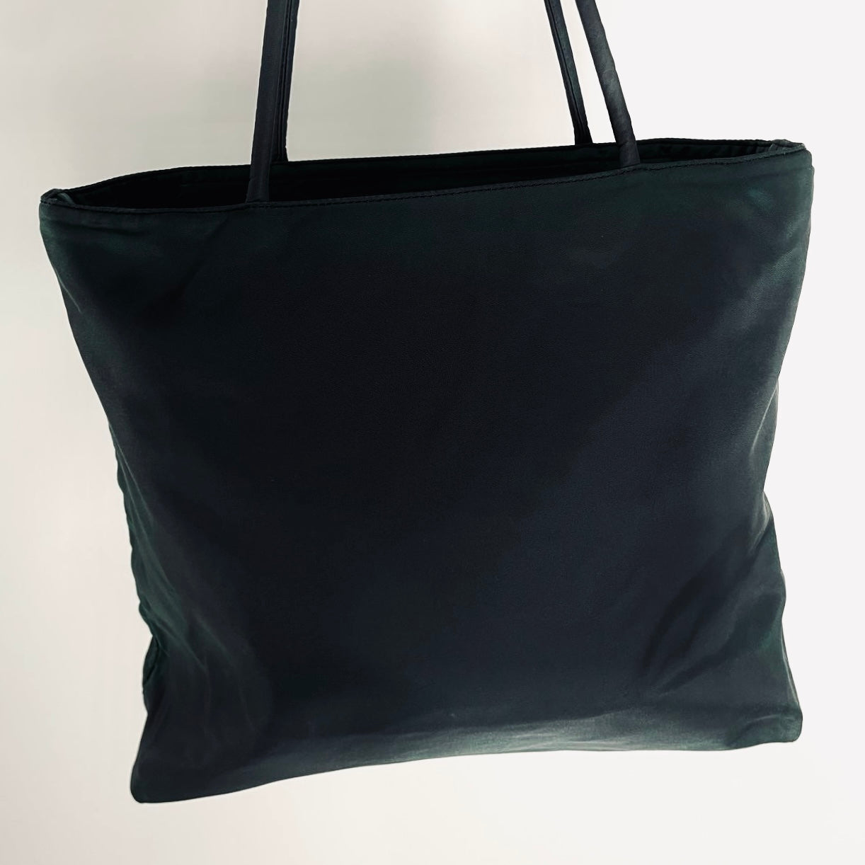 Prada Jade Green Classic Monogram Logo Structured Zip Shoulder Shopper Tote Bag