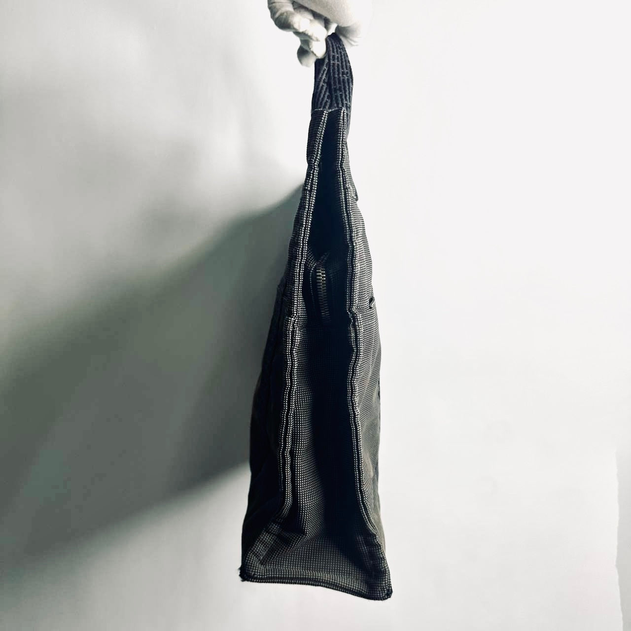 Hermes Black / Dark Grey Herline Fourre Fool Toile MM Structured Shopper Tote Bag