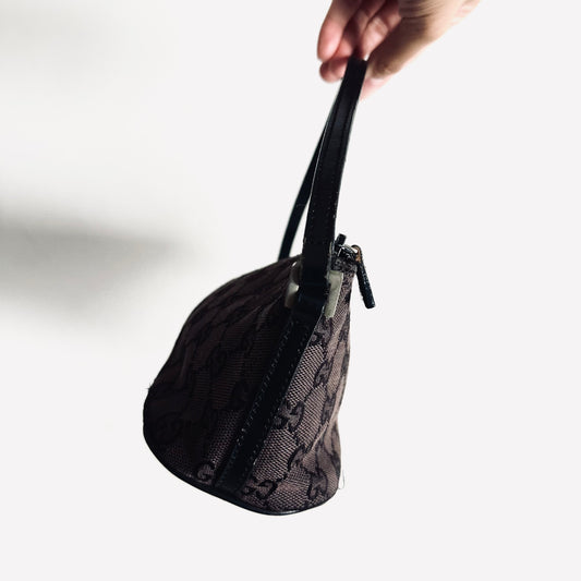 Gucci Black GG Monogram Logo Mini Hobo Pochette Accessories Shoulder Bag