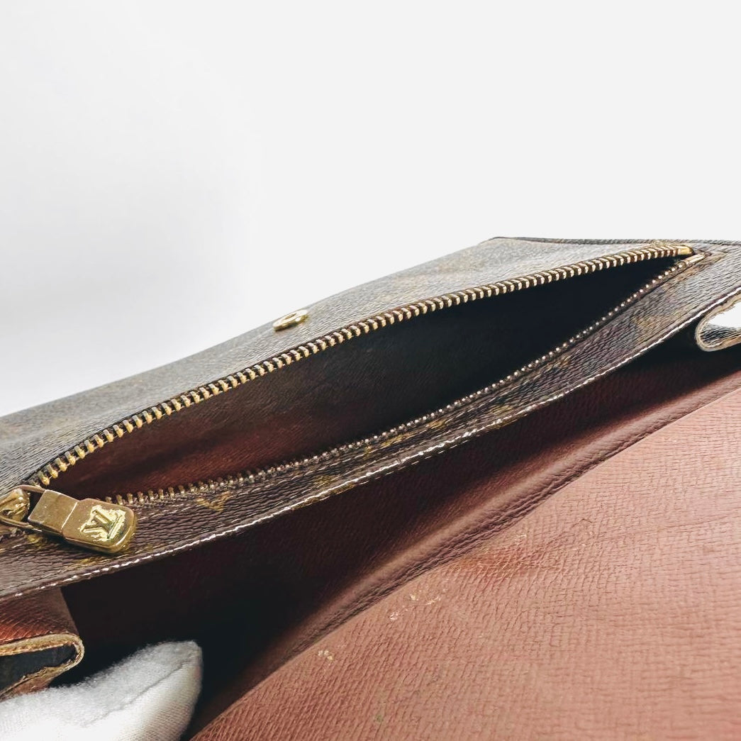 Louis Vuitton LV Monogram Logo GHW Flap Toiletry Pouch Clutch Case