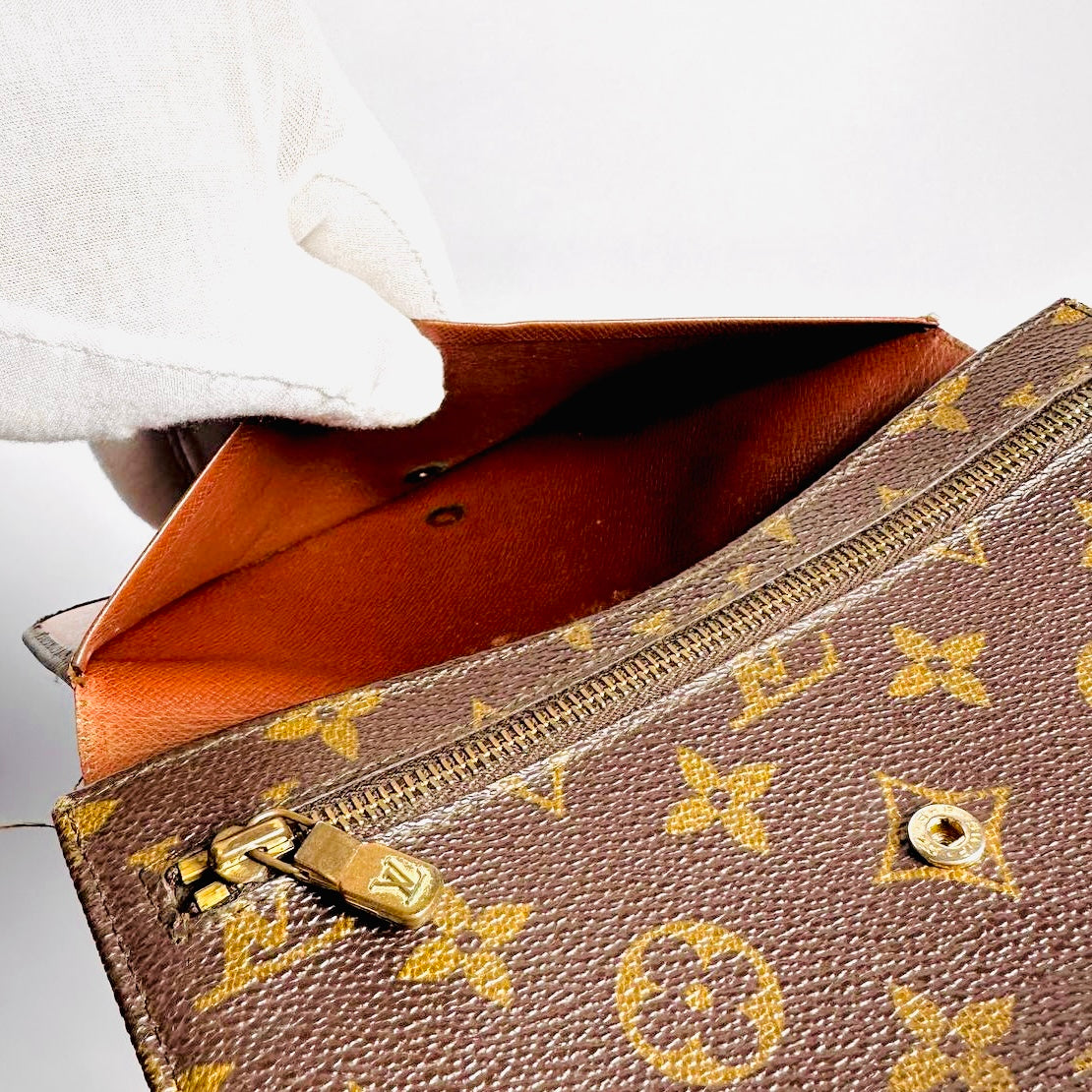 Louis Vuitton LV Monogram Logo GHW Flap Toiletry Pouch Clutch Case