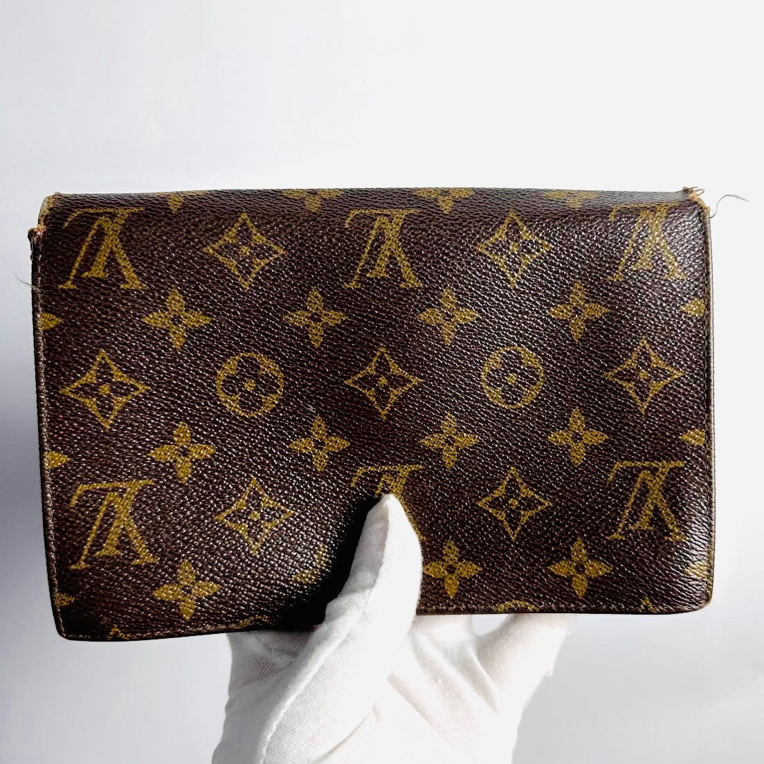 Louis Vuitton LV Monogram Logo GHW Flap Toiletry Pouch Clutch Case