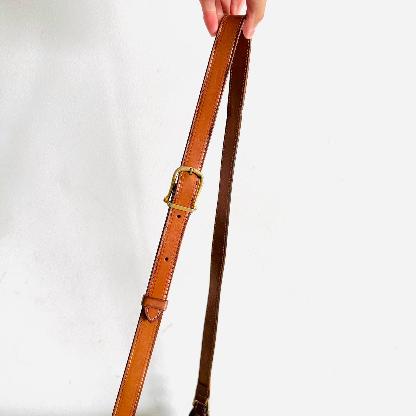 Celine Beige GHW Triomphe Macadam Monogram Logo Vintage Hobo Shoulder Sling Bag
