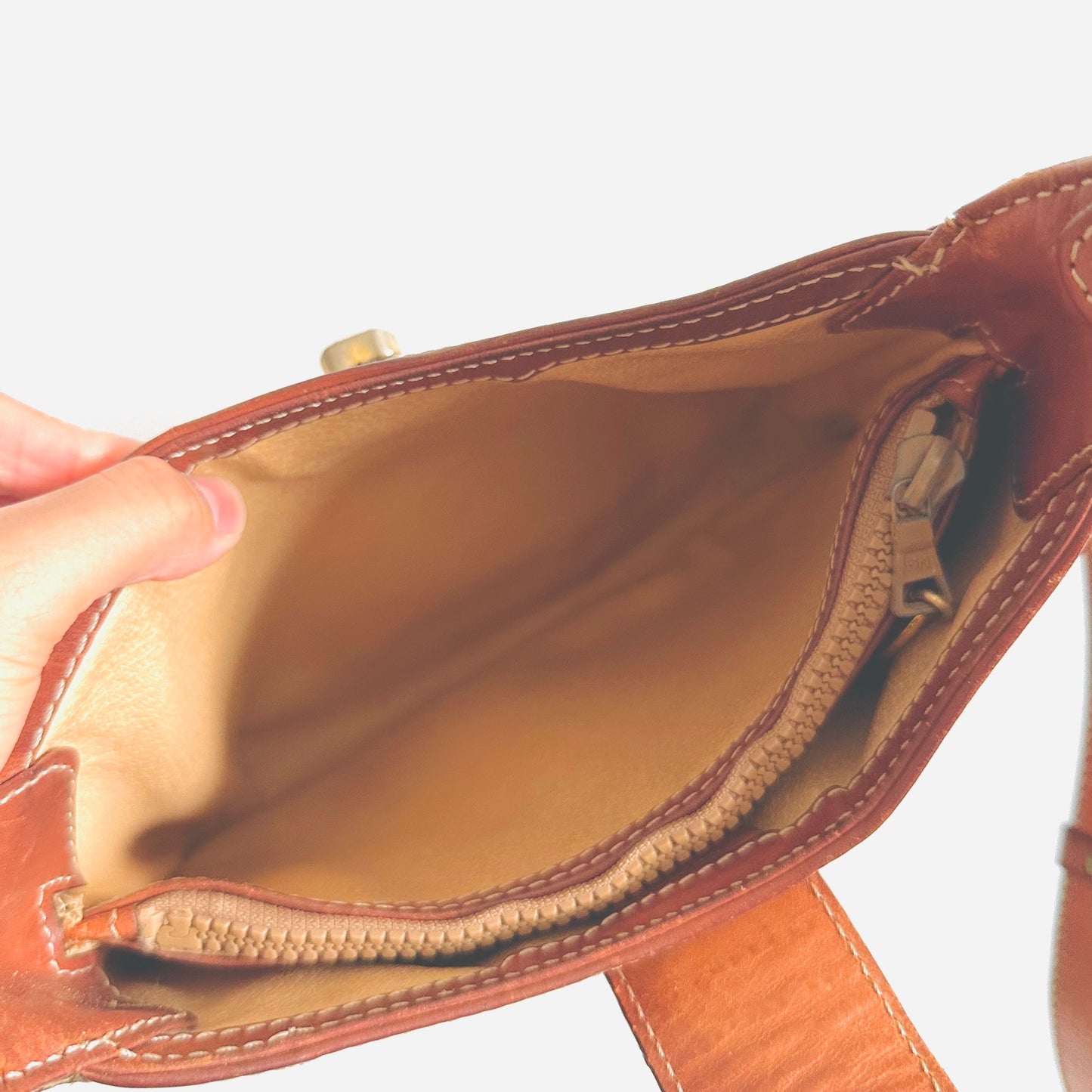 Celine Beige GHW Triomphe Macadam Monogram Logo Vintage Hobo Shoulder Sling Bag