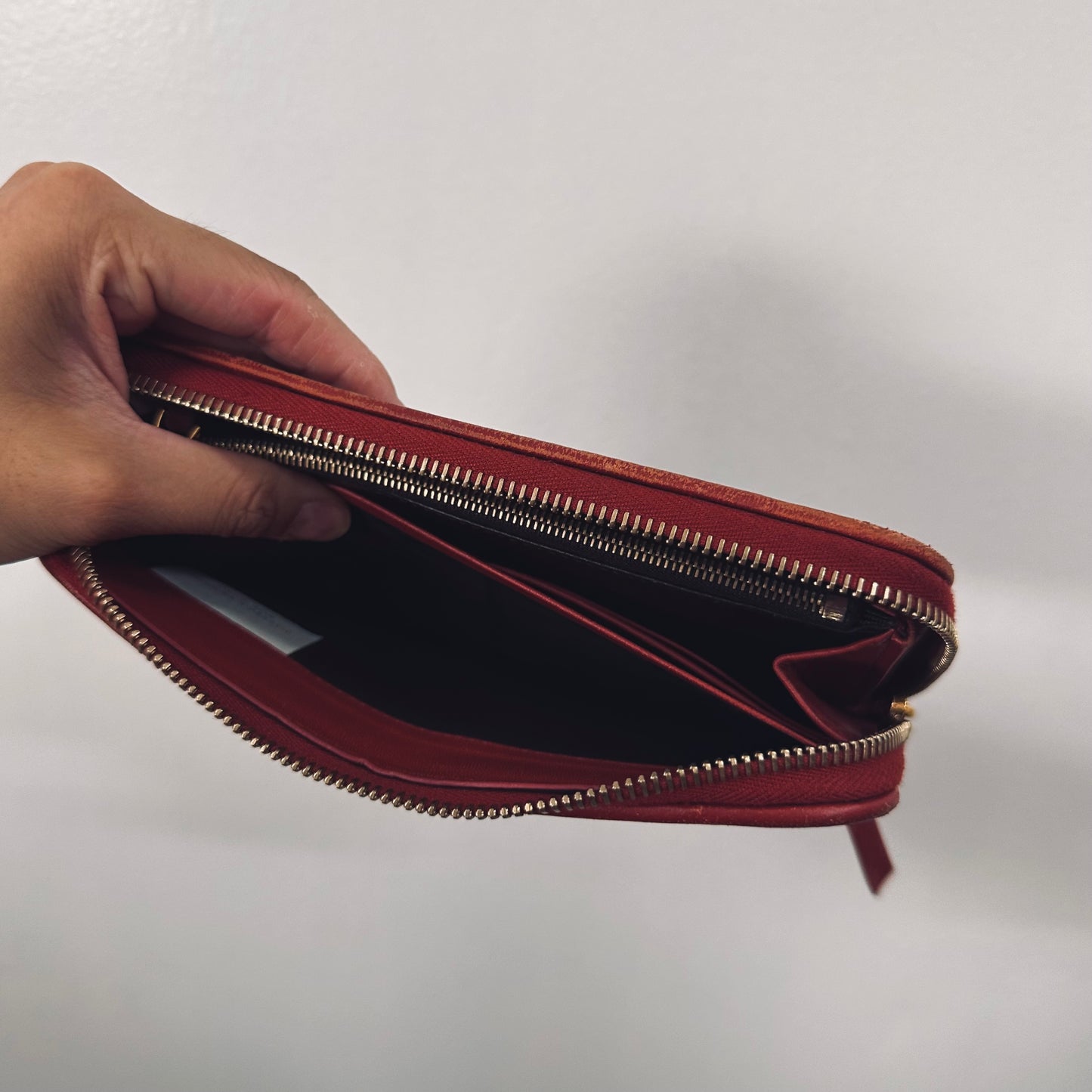 Bottega Veneta BV Dark Red GHW Continental Intrecciato Nappa Woven Leather Zip Around Zippy Long Wallet