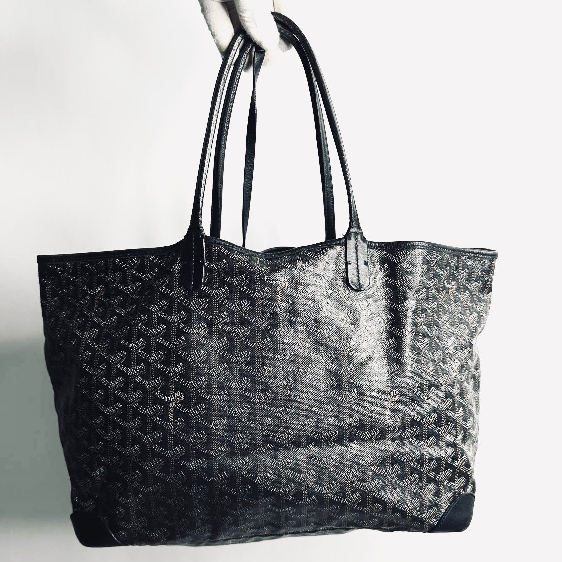 Goyard Black Saint Louis PM Monogram Shopper Shoulder Tote Bag With Pouch