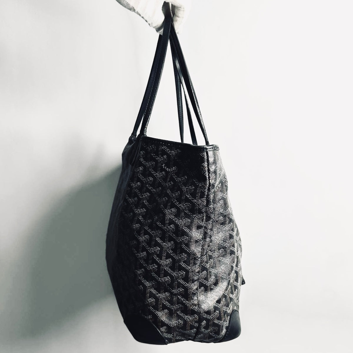 Goyard Black Saint Louis PM Monogram Shopper Shoulder Tote Bag With Pouch