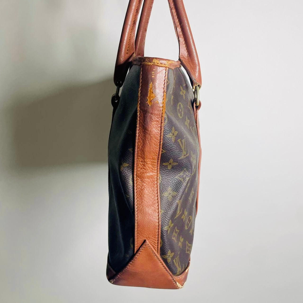 Louis Vuitton LV Sac Weekend Monogram Logo GHW Vintage Shopper Shoulder Tote Bag