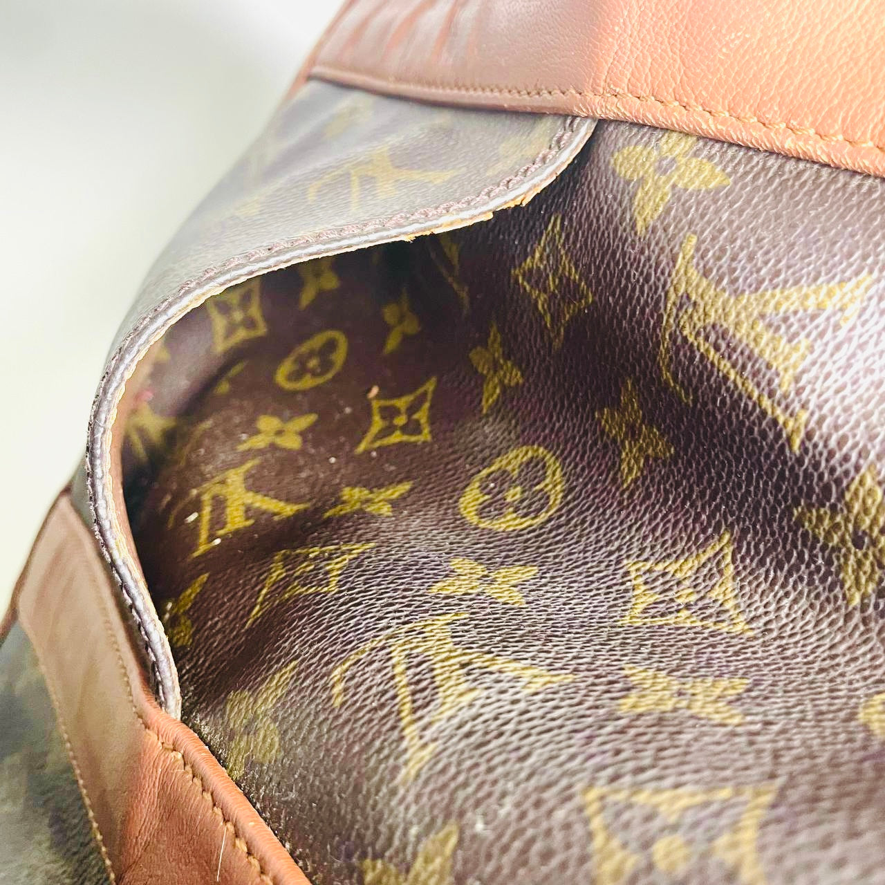 Louis Vuitton LV Sac Weekend Monogram Logo GHW Vintage Shopper Shoulder Tote Bag