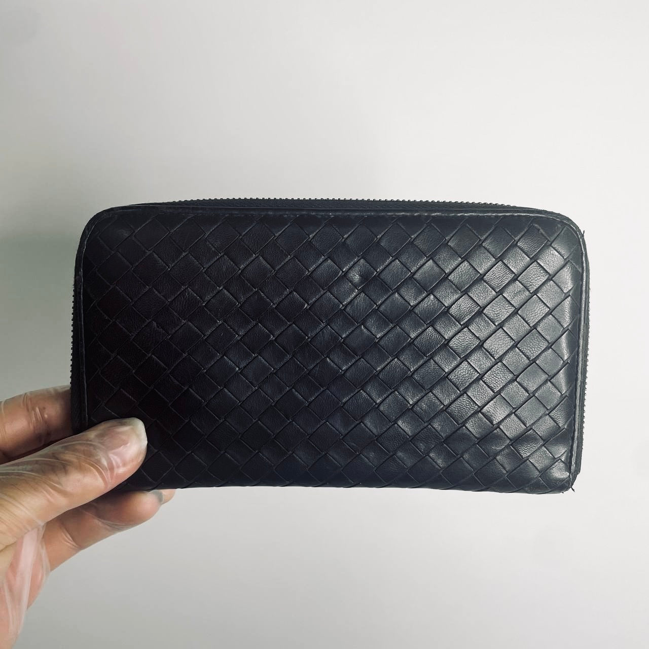 Bottega Veneta BV Continental Dark Brown Intrecciato Nappa Woven Leather Zip Around Zippy Long Wallet