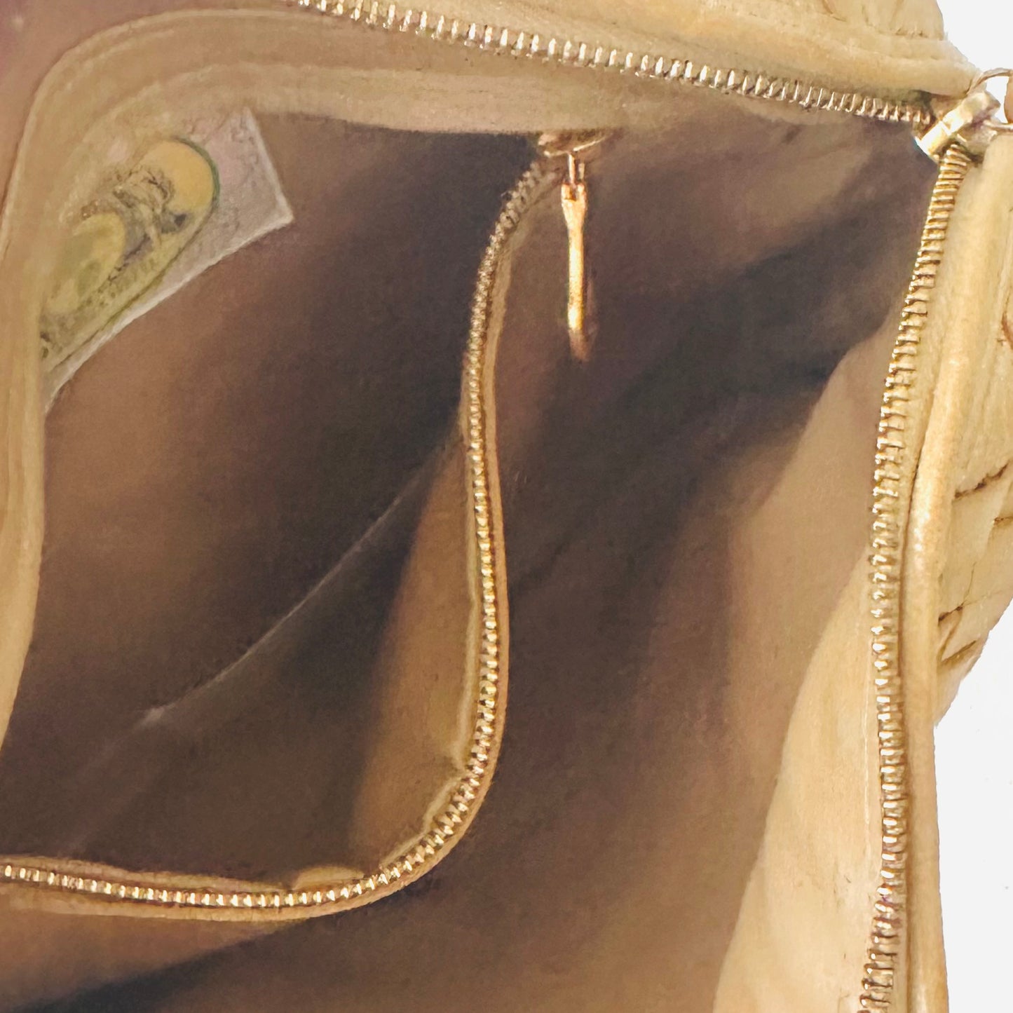 Bottega Veneta BV Beige Intrecciato Nappa Woven Leather Nodini Shoulder Sling Bag