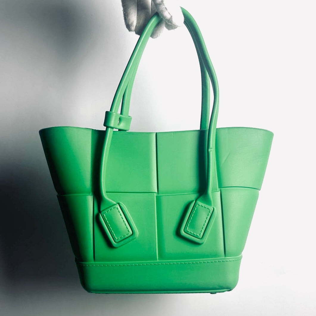 Bottega Veneta BV The Arco Green Intrecciato Mini Bucket Shopper Shoulder Tote Bag