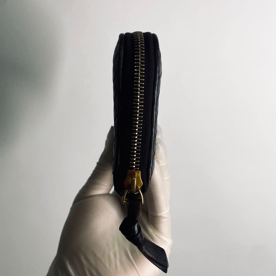 Bottega Veneta BV Dark Brown GHW Continental Intrecciato Nappa Woven Leather Zip Around Zippy Long Wallet