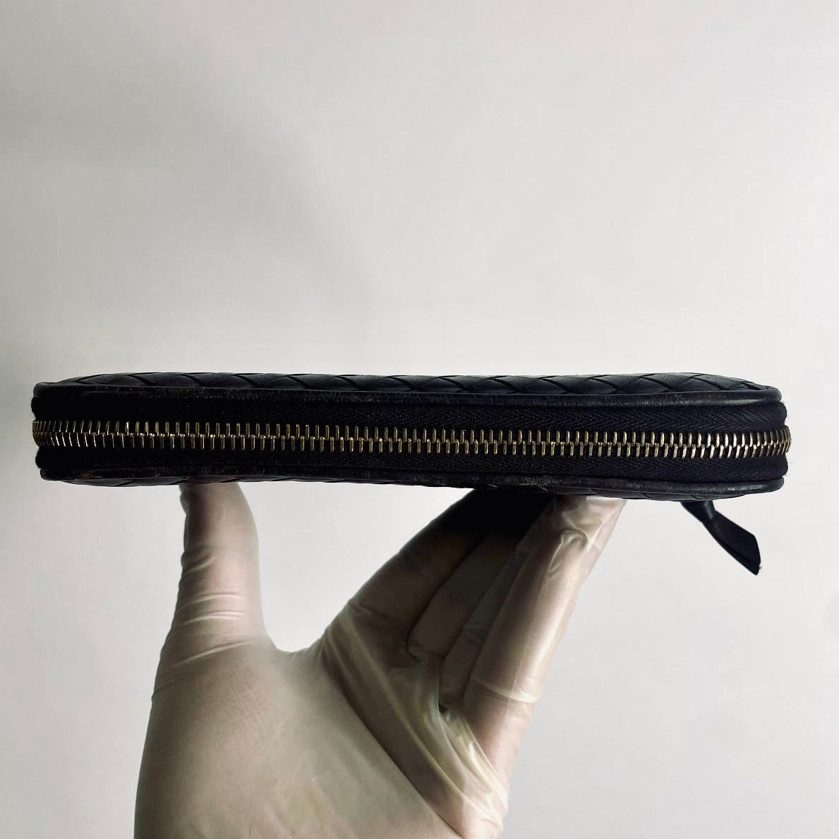 Bottega Veneta BV Dark Brown GHW Continental Intrecciato Nappa Woven Leather Zip Around Zippy Long Wallet