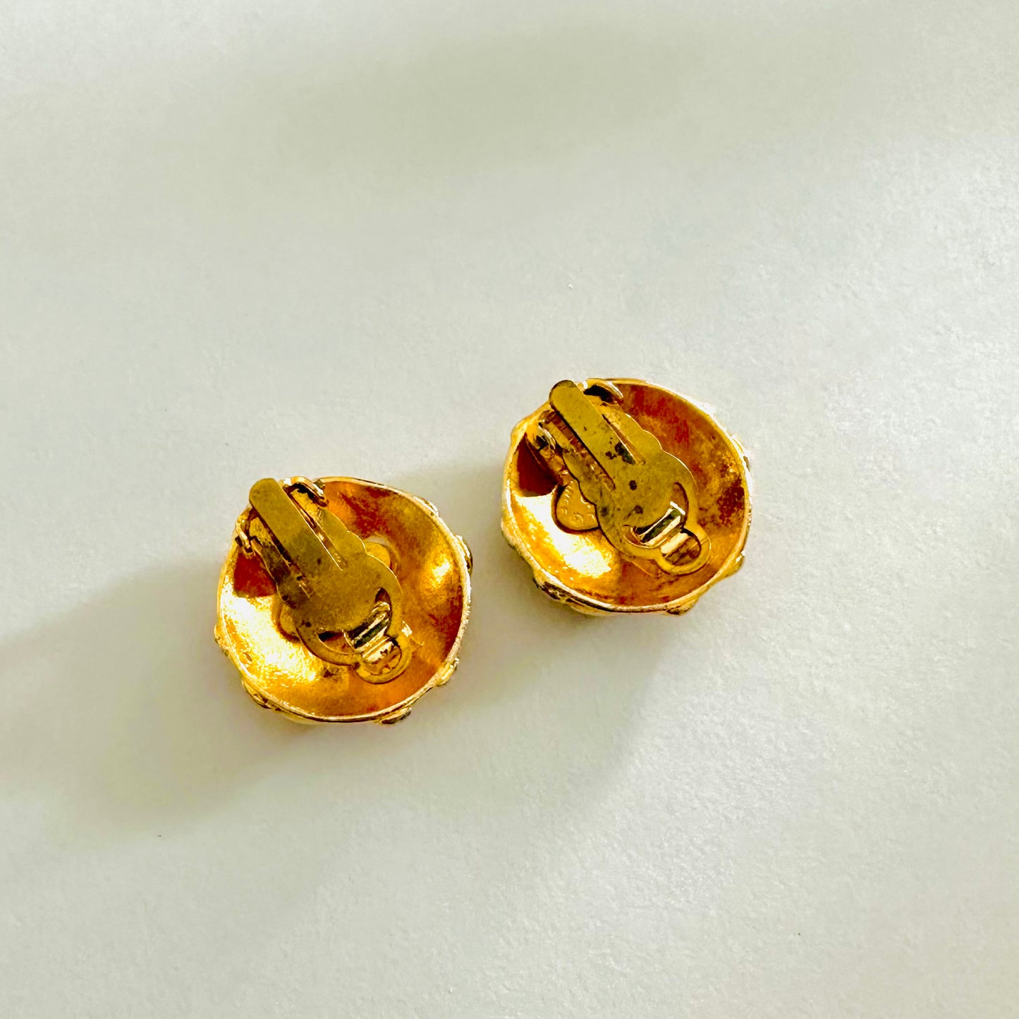 Chanel Giant CC Signature Logo Large Classic Gold Clip On Vintage Earrings