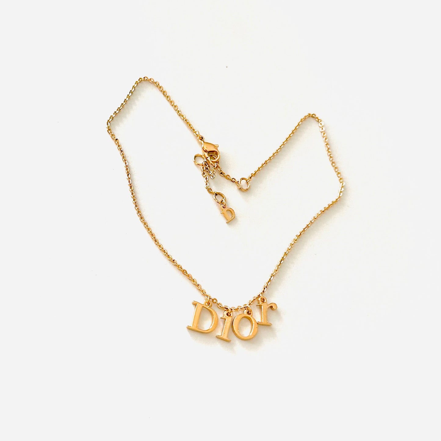 Christian Dior CD Monogram Logo Charms Signature Classic Gold Chain Vintage Bracelet