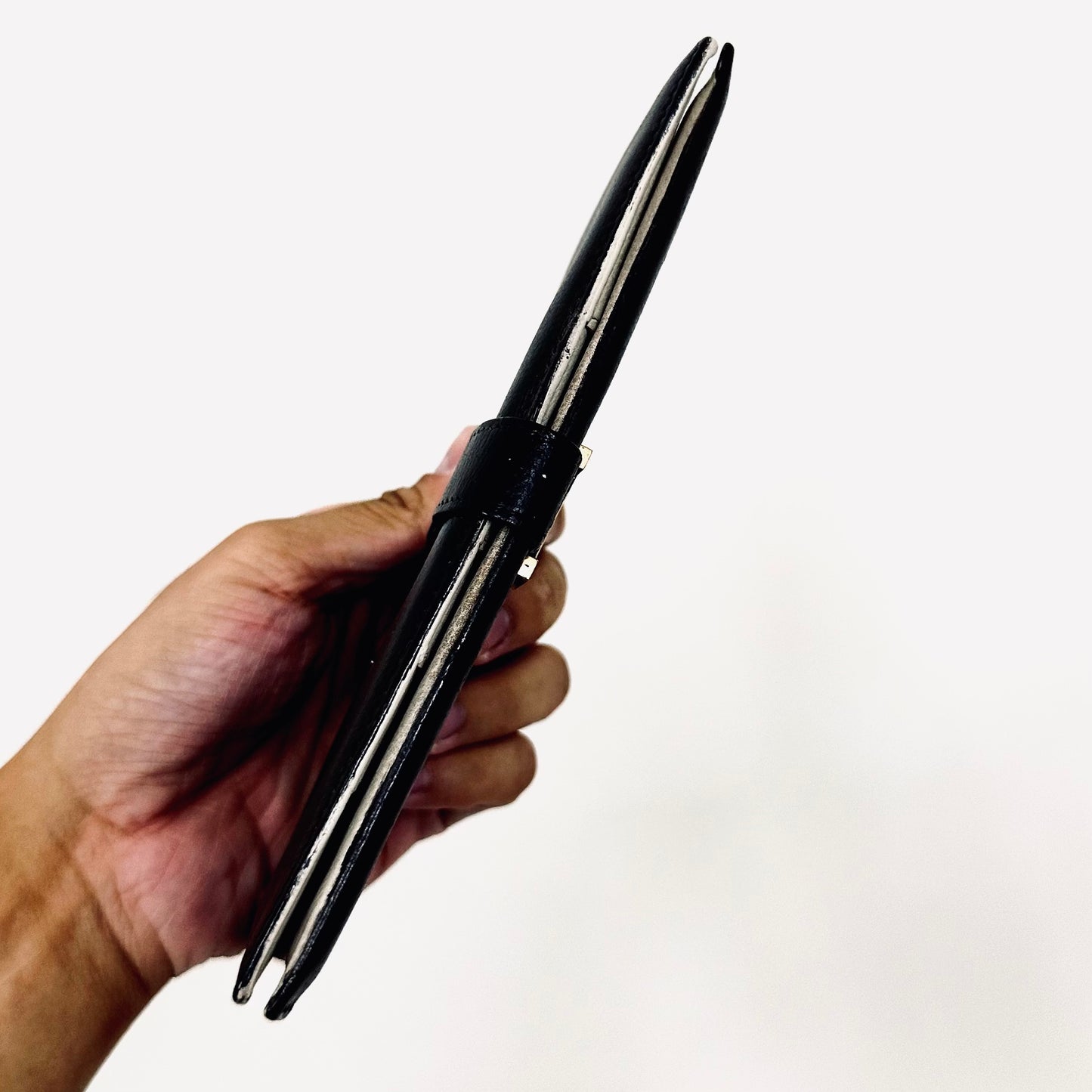 Hermes Black GHW Bearn Chevre Leather H Logo Long Bifold Wallet