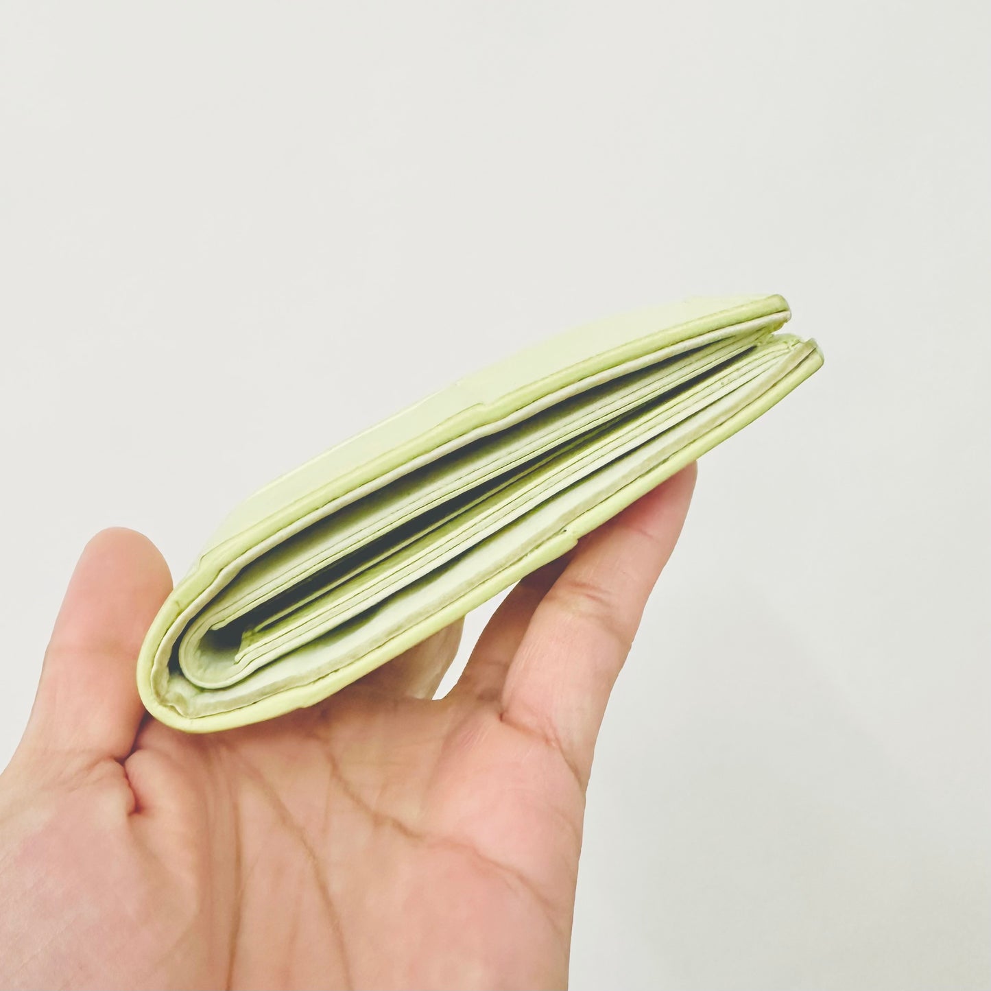 Bottega Veneta BV Cassette Lime Leather Compact Bifold Wallet