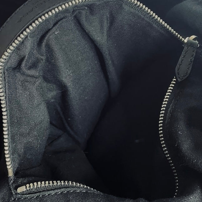 Balenciaga Black Monogram Logo Canvas Explorer Backpack Bag