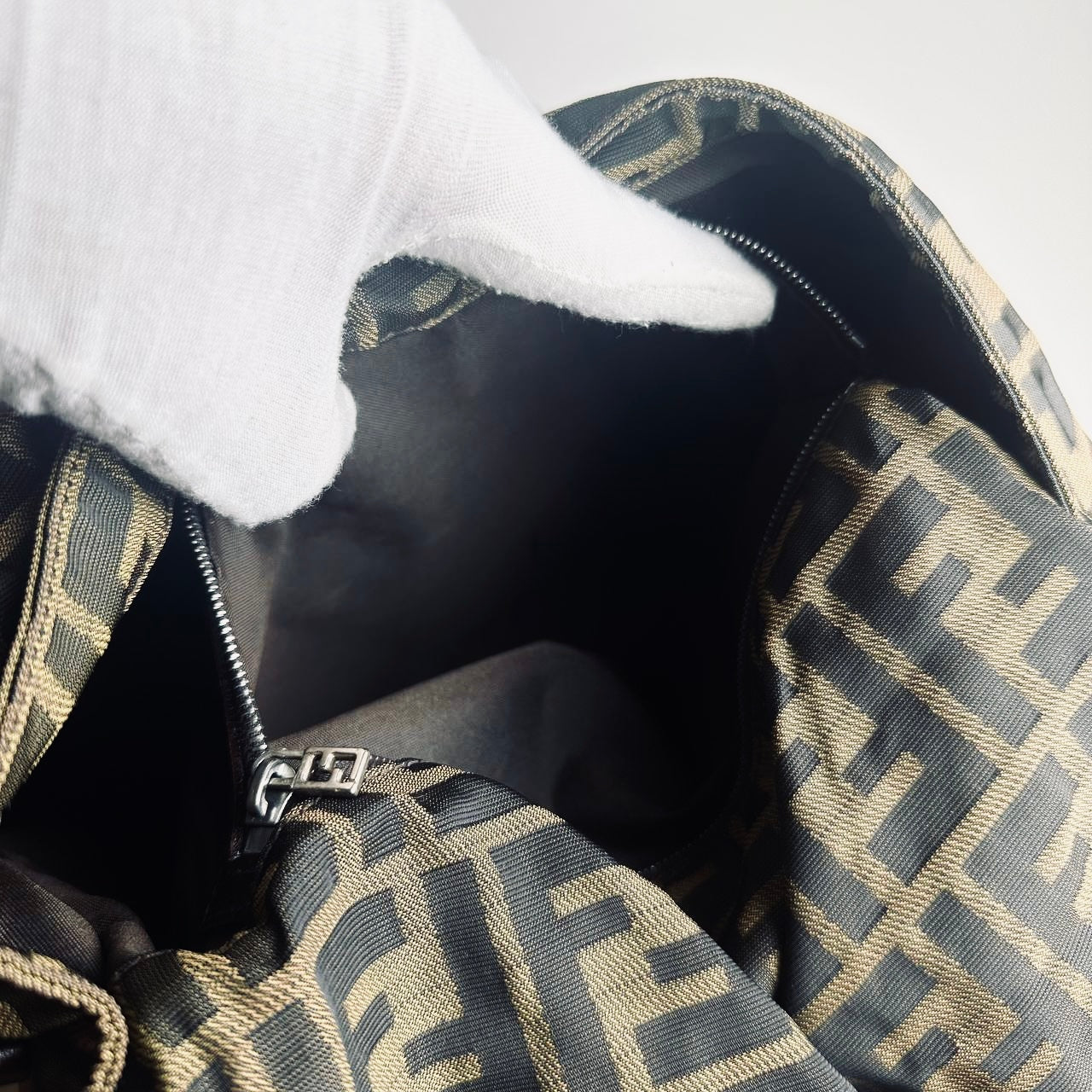 Fendi Brown FF Zucca Monogram Logo Full Flap Shoulder Sling Bag