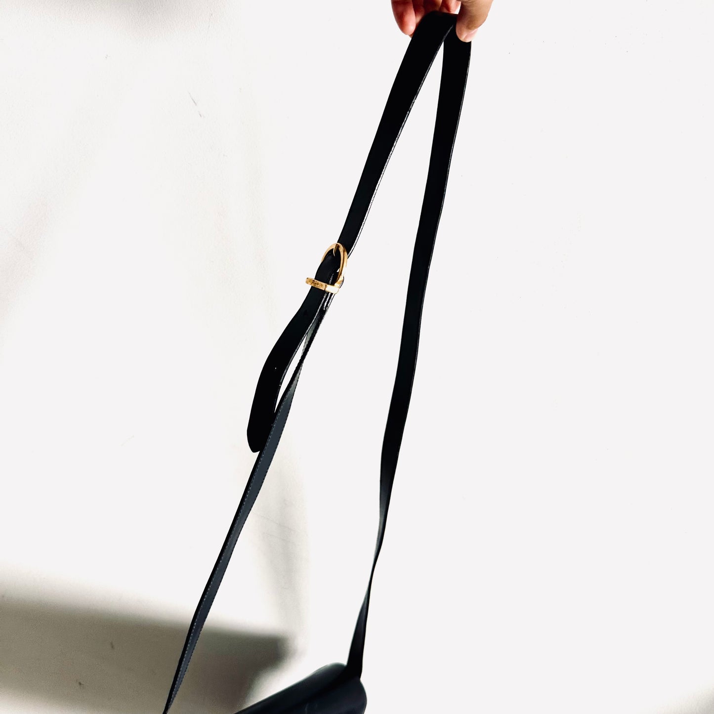 Salvatore Ferragamo Gancini Black GHW Smooth Leather Flap Shoulder Sling Bag
