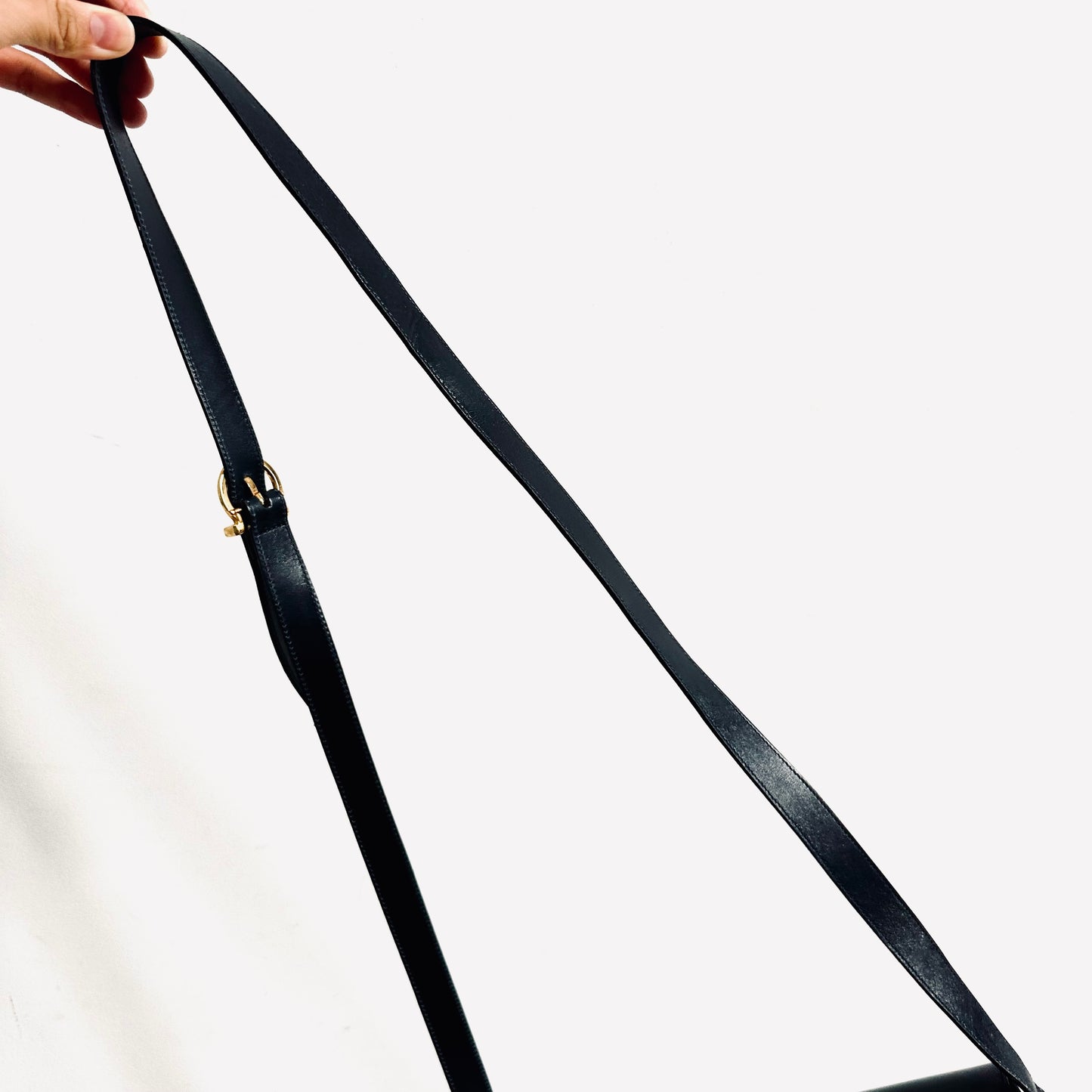 Salvatore Ferragamo Gancini Black GHW Smooth Leather Flap Shoulder Sling Bag