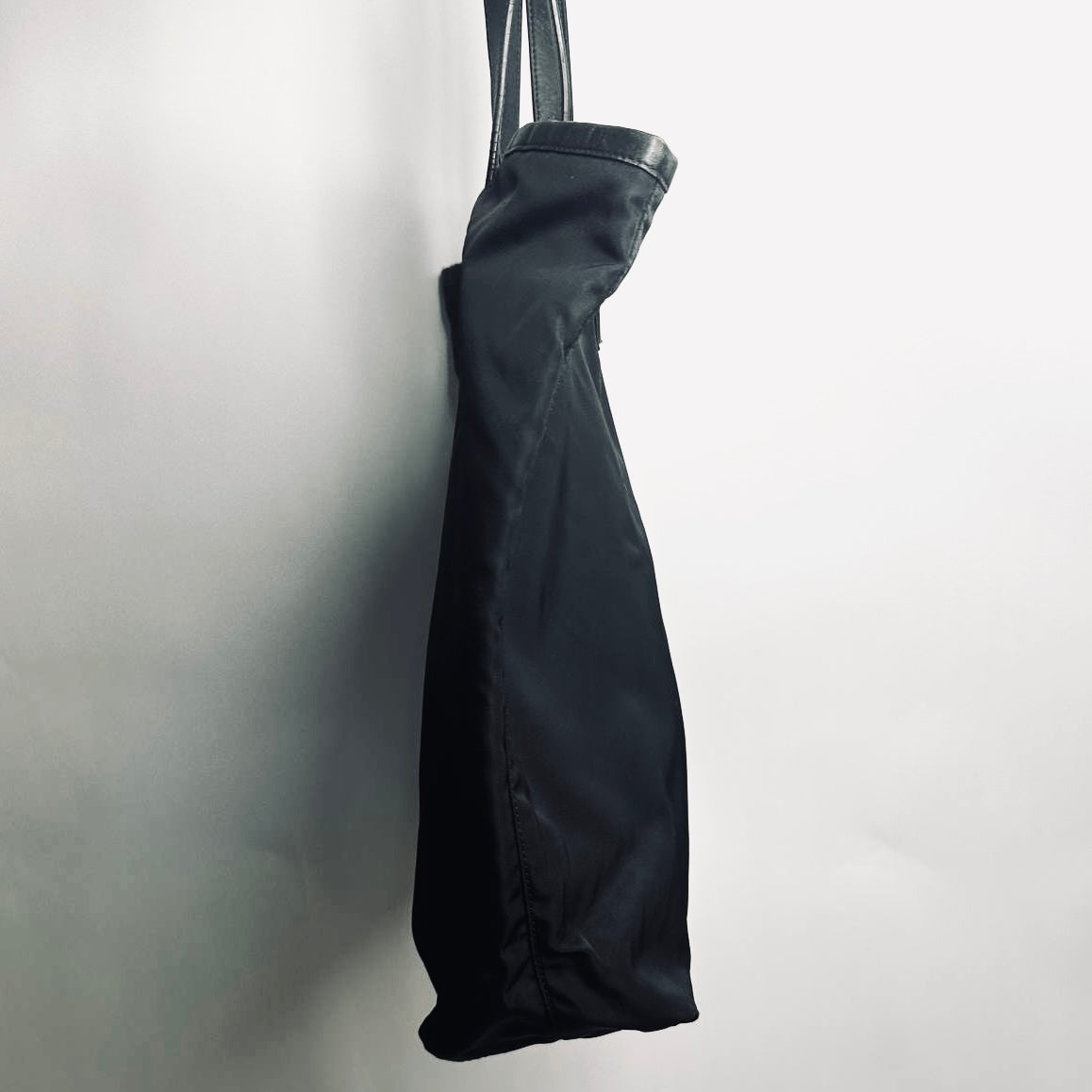 Prada Black Tessuto Classic Logo Nylon Shopper Shoulder Tote Bag