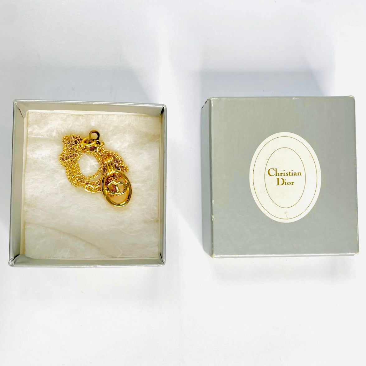 Christian Dior Giant Gold CD Monogram Logo Classic Vintage Necklace