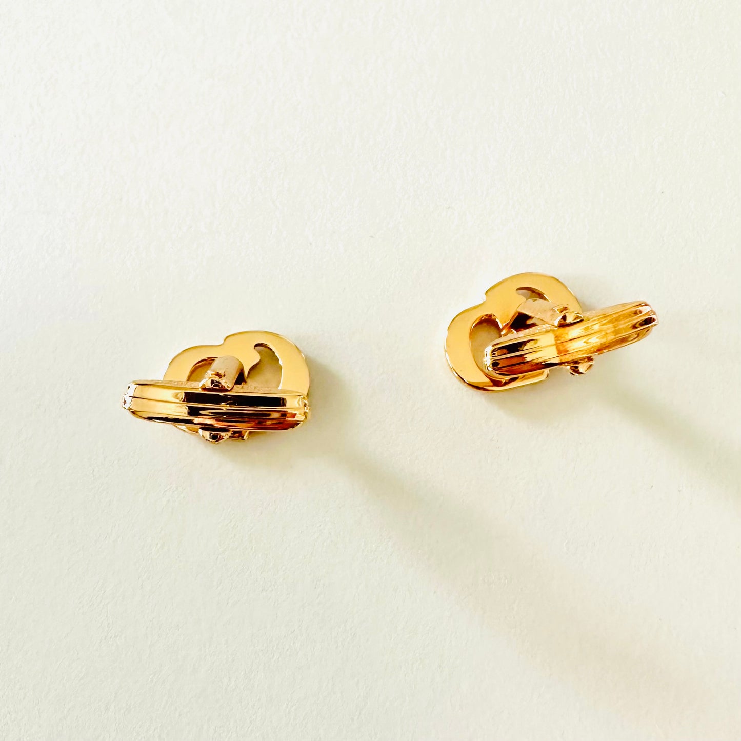 Christian Dior CD Monogram Logo Signature Classic Gold Cufflinks