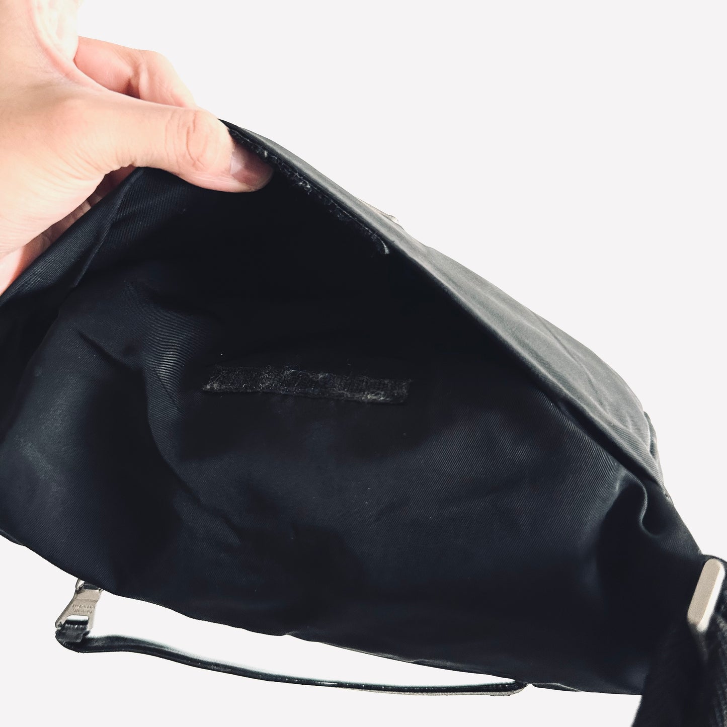 Prada Black Tessuto Classic Logo Nylon Flap Shoulder Sling Bag