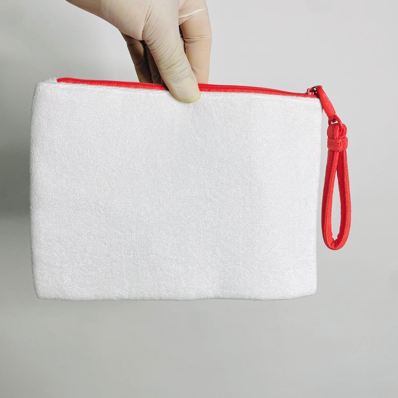 Christian Dior Red / White Trousse Monogram Logo Zip Clutch Pouch Case Wrislet Parfums