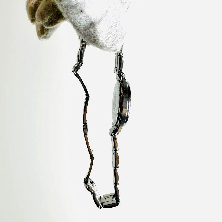 Fendi FF Stainless Steel Monogram Logo White Round Dial 210L 26MM Quartz Bracelet Watch