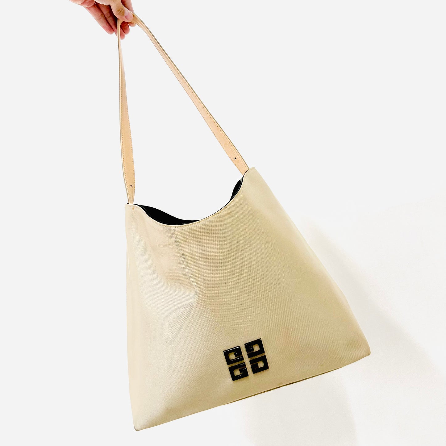 Givenchy Beige Monogram Logo Hobo Bucket Shoulder Sling Bag