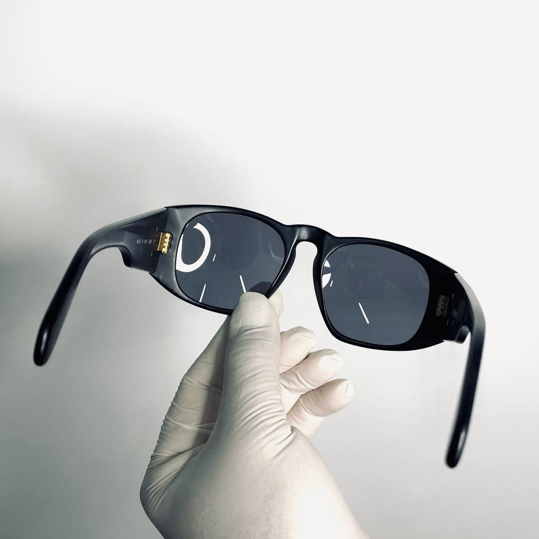 Chanel Black GHW Giant CC Monogram Logo Matte Aviator Sunglasses