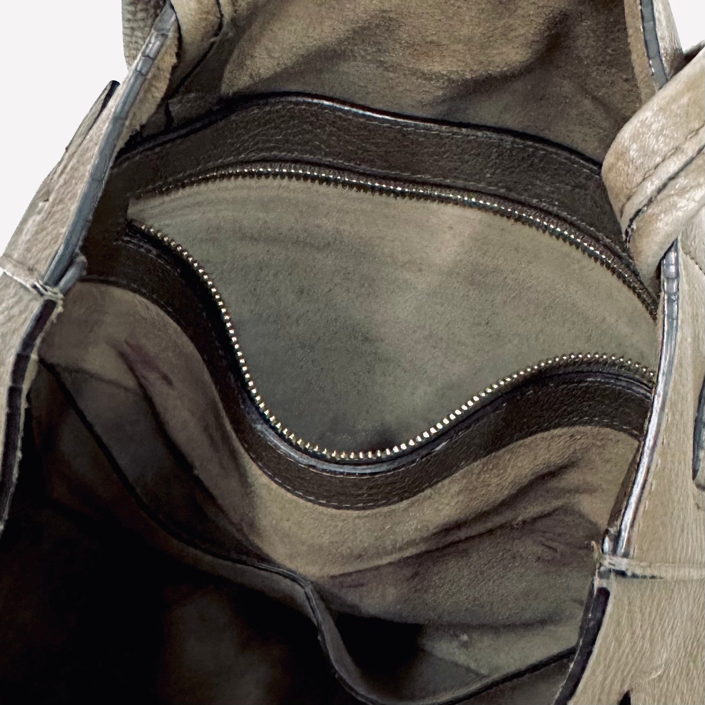 Celine Taupe GHW Cabas Phantom Medium Monogram Logo Shopping Shoulder Tote Bag Soft Grained Calfskin