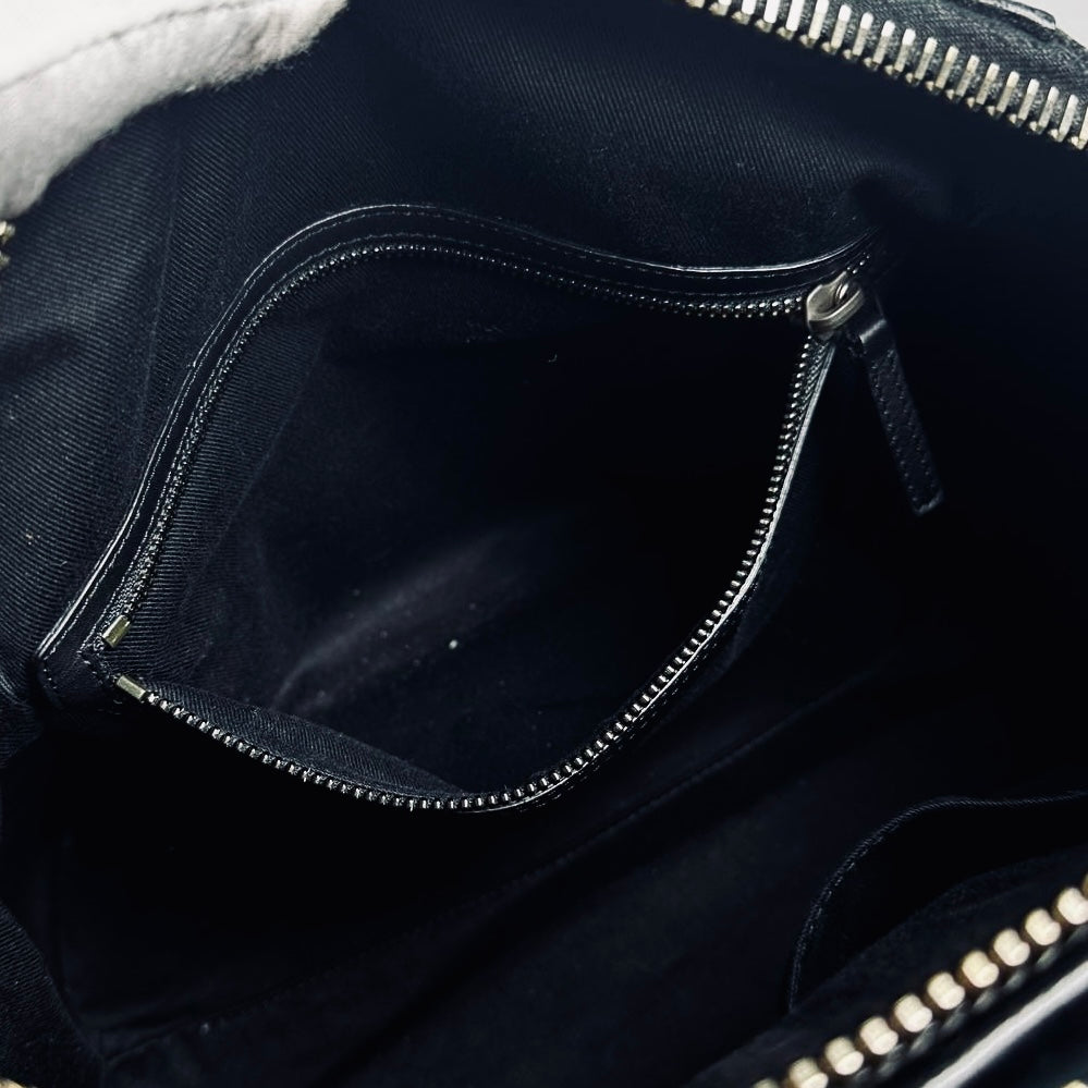 Givenchy Black GHW Small Antigona Shiny Calfskin Leather Monogram Logo 2-Way Top Handle Shoulder Sling Bag