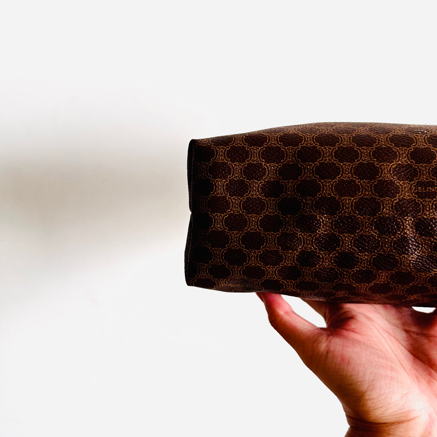 Celine Triomphe Macadam Monogram Logo Vintage GHW Toiletry Pouch Case Clutch